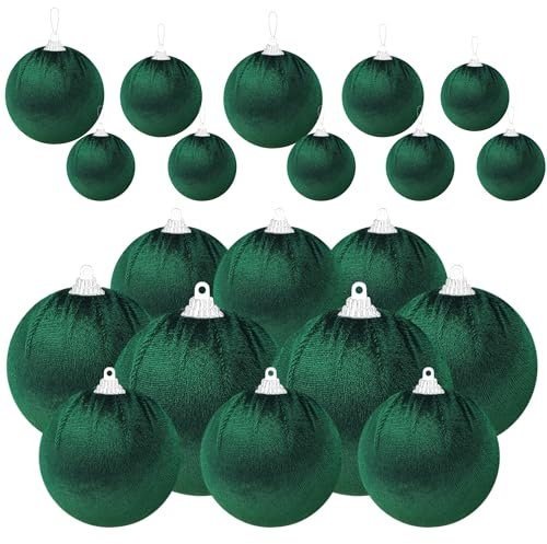 Gresorth Giorno di San Partrick Appeso Guaina Decorazione Verde Scuro Velluto Tessuto Avvolto Palla Fatto A Mano Ornamento Supermercato Negozio Pub 10 Pezzi