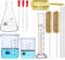 Glass Labware Set, 2 Pcs Graduated Beakers (100ml 200ml), 100ml Erlenmeyer Flask, 20ml Measuring Cylinder, Clear Container with Droppers, Stirring Rods and Cleaning Brushes, Flat Bottom Glassware