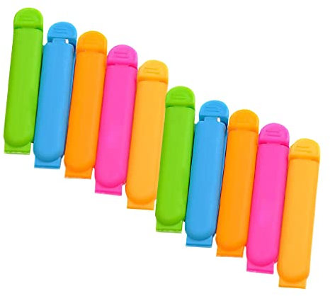 dijiusidy 7cm 10 Pieces Sealing Clips Snack Bag Bread Sealers Clamp Kit Home Dining Kitchen Seal Accessories Color Random