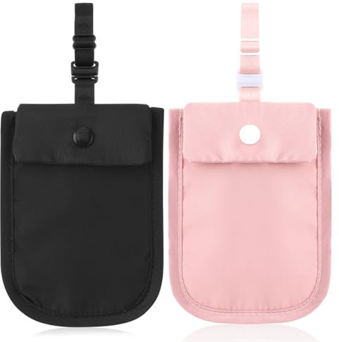 AHQiZFX 2 STK BH Geldbörse,Reise Geldbörse Damen BH,Geheimer BH-Tasche,Brustbeutel mit RFID Schutz,Versteckte Undercover Reise BH Tasche,Anti-Diebstahl BH-Brieftasche,für Passport Kreditkarten Münzen
