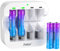 AAA Rechargeable Lithium Batteries, High Capacity 1100mWh, Triple A Rechargeable Battery 1600+ Cycles, 2-Hour Fast Charge with 4-Slot Charger, for Controller, Toys(4 Pack)