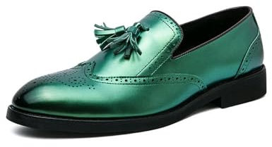 WCAIYGH Mocassini da Uomo Penny Loafer Scarpe Eleganti da Banchetto Scarpe Casual alla Moda in Pelle da Uomo Mocassini da Lavoro di Alta qualità Viola