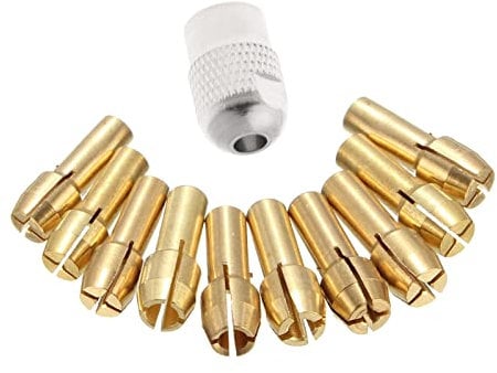10 PCS Brass Drill Chuck Collet Bit Rotary Tool 0.5-3.2mm 4.3mm Shank