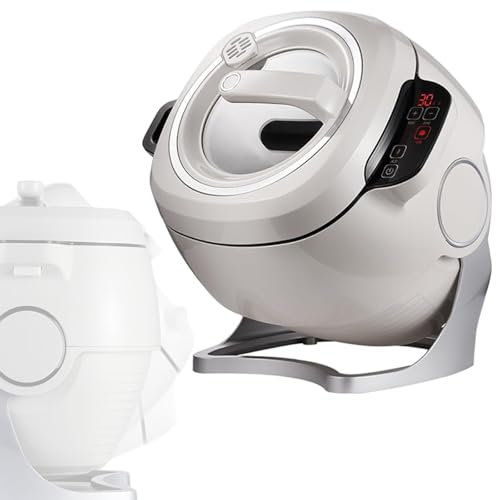 Wok électrique automatique - machine de cuisson automatique 2000W, 3 vitesses, sautés, ragoûts, soupes, chauffage rotatif à 360° - démarrage à un bouton