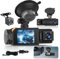 3 Canales Dash CAM, WiFi Dashcam, 1080P Dash CAM Interior Delantero y Trasero, Full HD Cámara de 2 Pulgadas con Pantalla IPS y Grabación en Bucle, Visión Nocturna, Detección de Movimiento