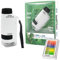 Microscope de Poche pour Enfants, Pocket Microscope Portable avec LED (60-120x), Mini Scope pour étudiants avec 12 Lames, Petit Scope Enfant pour l'observation Biologique, Blanc