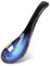 Japanische Blaue Suppenlöffel Keramik, Asiatische Suppenlöffel Ramen Löffel Retro Porzellan Löffel Dessert Obst Löffel Reislöffel für Getreide Eintöpfe Ramen Pho Wonton Knödel Miso,1pcs