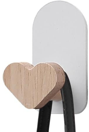 Ganci da parete senza attrezzi, ganci adesivi in legno | ganci impermeabili per asciugamani e cappotti, ganci senza danni per appendere decorazioni, installazione facile senza forare