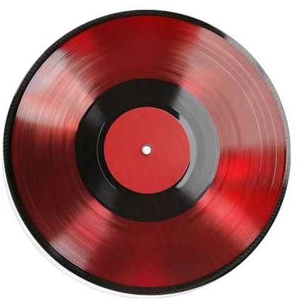 Mexpekil Tapis de souris rond en caoutchouc avec base antidérapante - Motif disque vinyle rouge - 20 cm - Accessoires de bureau pour le travail et le bureau