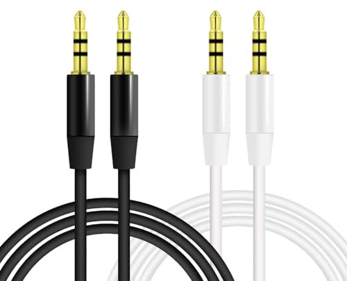 Powice 2X 3 5 Klinke auf 3 5 Klinke Aux Kabel 1,2m, Klinkenkabel 3,5 mm, Klinkenkabel für Autos, Mobiltelefone, Kopfhörer, Computer, Lautsprecher