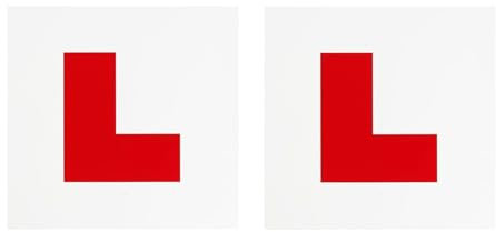 Roe Tenpo L Plates Magnetic, 2 Pack Learner Plates Magnetic - Easy to Apply & Remove Magnetic L Plates for Car - Extra Strong, Durable & Weatherproof - Ideal for Learner Drivers (2 Pack L-Plates)