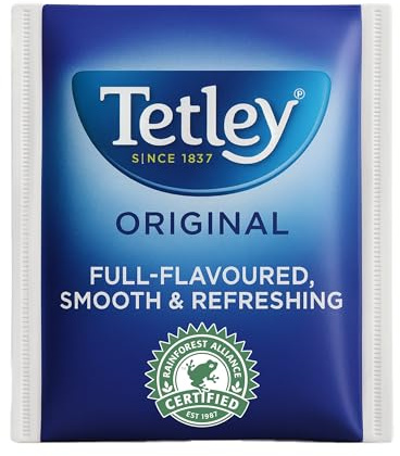 Tetley Original Black Tea Bags in Envelopes – Full Flavoured British Brew – Rainforest Alliance Certified – 50 Enveloped Teabags Pack