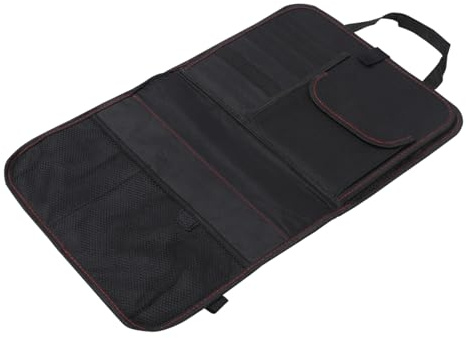 Auto Rücksitz Organizer mit Klapptisch, Oxford Gewebe, Passend für Pkw | Filme und Lange Fahrten, Ordnung für Stifte, Karten, Kabel und Handys, Schwarz