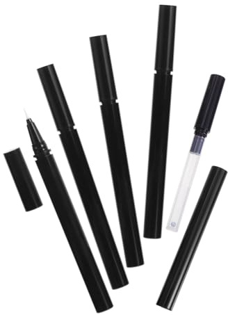 ABOOFAN Nachfüllbare Eyeliner Stifte aus Kunststoff Schwarz 1ml 3 Stück mit Verschiedenen Pinselspitzen Tragbar für Kosmetikshops und Märkte