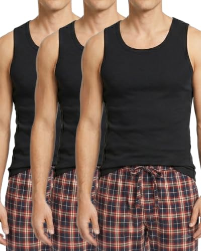 DANISH ENDURANCE Unterhemd Herren, 3er Pack, Schwarz, XXL