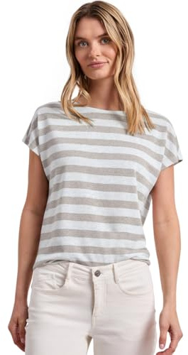 Damen Dropped Shoulder Shirt mit Streifen und Glitzer