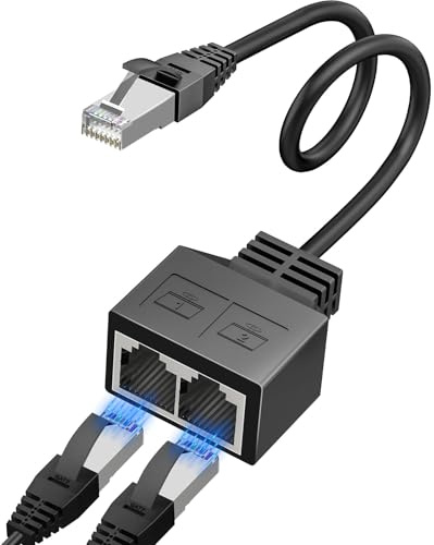 TAKUZA RJ45 Splitter LAN Verteiler 1 auf 2, Ethernet Adapter Netzwerk Splitter 1 auf 2 (24cm), LAN Kabel Splitter 1 auf 2 ohne Strom für Cat5 Cat6 Cat7