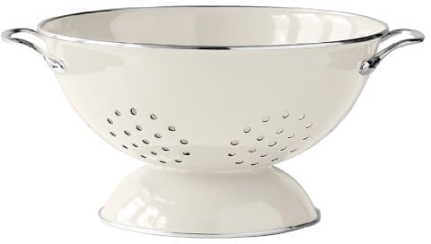 Premier Housewares Passoire rétro en émail Crème 13 x 23 x 23 cm