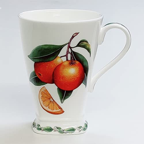 Redwood Collection Fine Bone China Mug - Orange Fruit Design