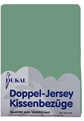 Dukal | Kissenbezug 40 x 60 cm | aus hochwertigem DOPPEL-Jersey | 100% Baumwolle | Farbe: Jade