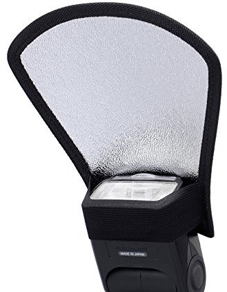 ayex LS-28 Universal Blitzdiffusor Reflektorkarte für Aufsteckblitze Silber/weiß