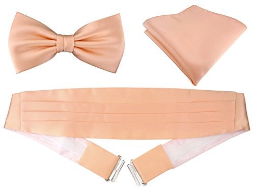 TigerTie Kummerbund Einstecktuch Satin Fliege in lachs - Schärpe Leibbinde