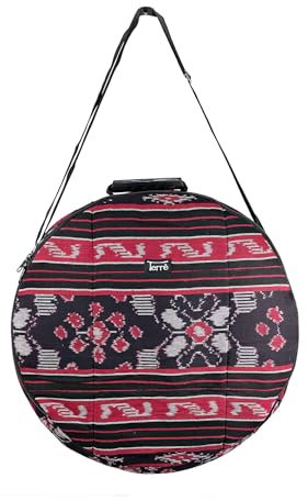 Shamandrum Tasche aus Ikat Farbig Ø 50 cm für Schamanentrommel Rahmentrommel - im MYSEVENDO Set - Rund Ritual Drum Trageriemen