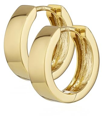 NKlaus Paar Ohrringen Gold - Gelbgold 333 Creolen - Klappcreolen glänzend - 14,3 x 4,2mm - Schmuck Damen und Mädchen - 4753
