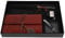 Kafuty Retro Leather Notebook with Fountain Pen with Pen Ink, Dip Feather Pen Set Calligraphy Pen Notebook,Leather Notebook Feather Quill Pen for Gift (red) (black)