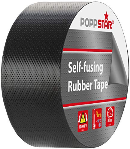 POPPSTAR selbstverschweißendes Universal Isolierband und Dichtungsband, LxBxH 10m x 50mm x 0,76mm, schwarz