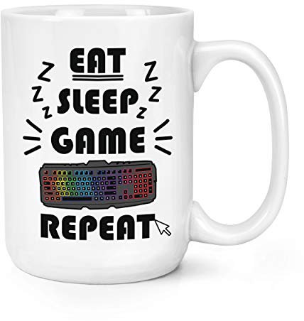 Eat Sleep Game Repeat 15oz Large Mug Cup