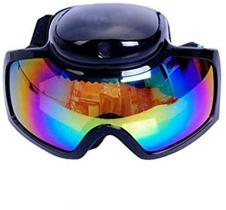 Qyeeypoc Hd Wide-angle Goggles Ski Video Footage Glasses, Card Sports Dv Sports Camera Glasses Black