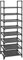 SONGMICS Schuhregal, Schuhablage, 8 Ebenen, offener Schuhschrank, Schuhaufbewahrung, schmal, 28 x 46 x 145 cm, Metallgestell, Ablagen aus Vliesstoff, für Flur, Schlafzimmer, schwarz LSR24BK