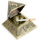 BTSKY Cendrier pyramidal rétro en métal avec couvercle coupe-vent, pour intérieur et extérieur (bronze vert)