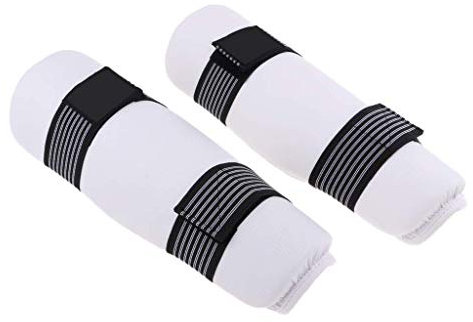 Inzopo Taekwondo Schienbeinschoner / Beinschützer, ideal für Kickboxen, Kampfsport, MMA, Sparring, verstellbar, für Damen, Herren, Jugendliche, Kinder, Weiß, Größe L