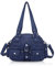 Angel Kiss Damen Handtasche tasche damen Umhängetasche 2 hauptfächer Multifunktionale Rucksack Weiches PU Leder mit Reißver Schlusstaschen Elegante Damenumhängetasche für Büro Schule Einkauf Blau