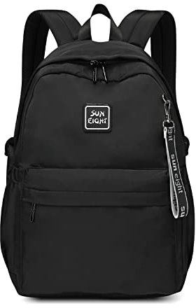 Caran·Y Kinder-Rucksack, groß, wasserdicht, klassischer Schulrucksack, leicht, zwei Größen, mehrere Taschen, Kleinkind-Rucksack, Schwarz, Large, Tagesrucksäcke