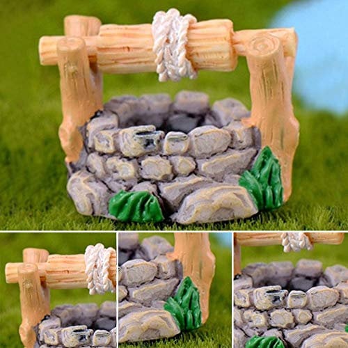 CULER 1pc Garten Miniatures Vintage House Wasser Brunnen Mehrfarbengroß- Fee-Garten-Party-verzierung