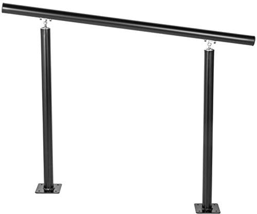 VEVOR Aluminium Stair Railing, Outside Railing, House Entrance Railing, Adjustable Angle Stair Handrail, Indoor & Outdoor Stairs for The Elderly (4 Ft, Black)
