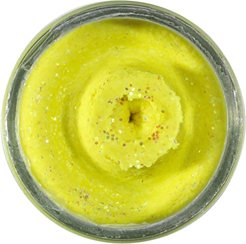Berkley PowerBait Sinking Glitter Trout Bait - 50g Forellenteig, Farbe:Sonnengelb