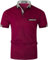 LIUPMWE Poloshirt Herren Kurzarm Baumwolle mit Brusttasche Polohemd Regular Fit Basic Streifen Tennis Golf T-Shirt,Rotwein,XXL