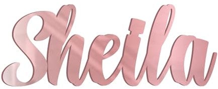 Any Name Text Wooden Colour Personalised Mirror Bedroom Nursery Hanging Door Sign Wall Decoration Plaque (Font Style 2, Rose Gold Mirror)