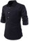 Freizeithemden Herren Urban Slim Fit Revers Einfarbig Knopfleiste Herren Shirt Winter Neue Mit Taschen Jugend Langarm Täglich Casual All-Match Herren Jacke A-Black1 XXL