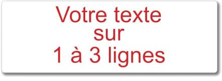 Plaque gravée personnalisée 1 à 3 lignes 20x6.5cm autocollante Blanc écriture Rouge