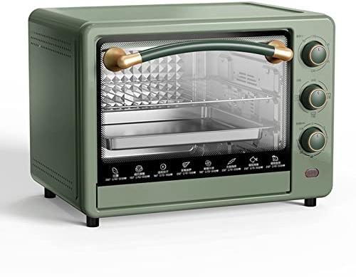 MTSHANGPU Green Countertop Electric Oven, Home Multifunctional Oven, Convection Oven Baking Cookware, 32L/1500W