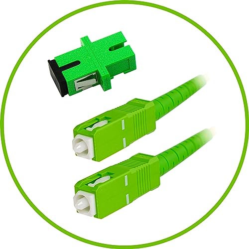 PacSatSales - Fiber Optic Internet Cable - 100ft / 30M SC/APC to SC/APC Single Mode Fiber Optic Cable att & Connector - Replacement Fiber Patch Cable/Fiber Optic Cable 100ft Extender