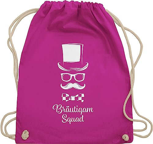 Turnbeutel Rucksack - JGA Junggesellenabschied Männer - Bräutigam Squad Gentleman - Unisize - Fuchsia - stofftasche baumwolle tasche poltern beutel 2024 jungesellenenabschied mann stoffbeutel