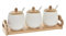 D,casa - Sarero y Azucarero de Porcelana Blanco con Tapa de Madera Estilo Nordico… - Juego 3 Salsera