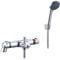KINGBATH™ Thermostatic Exposed Bath Shower Mixer Tap Faucet with Shower Kit for Bathrooms Chromed Deck Mounted with G1/2 Bottom Outlet 38°C Safety Lock Anti Scald Solid Brass Modern Easy to Install