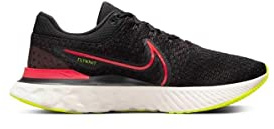 NIKE React Infinity Run Flyknit 3 Men Running Trainers Sneakers Shoes DH5392 (Black/Siren RED-Team RED-Volt 007) (UK_Footwear_Size_System, Adult, Men, Numeric, Medium, Numeric_9)